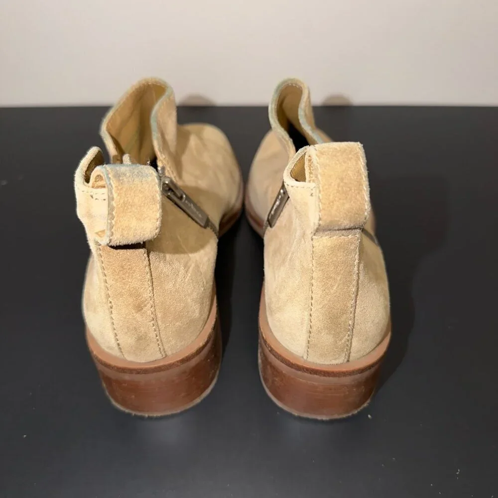 3.1 Phillip Lim Tan Suede Ankle Booties Size 38 Leather Block Heel